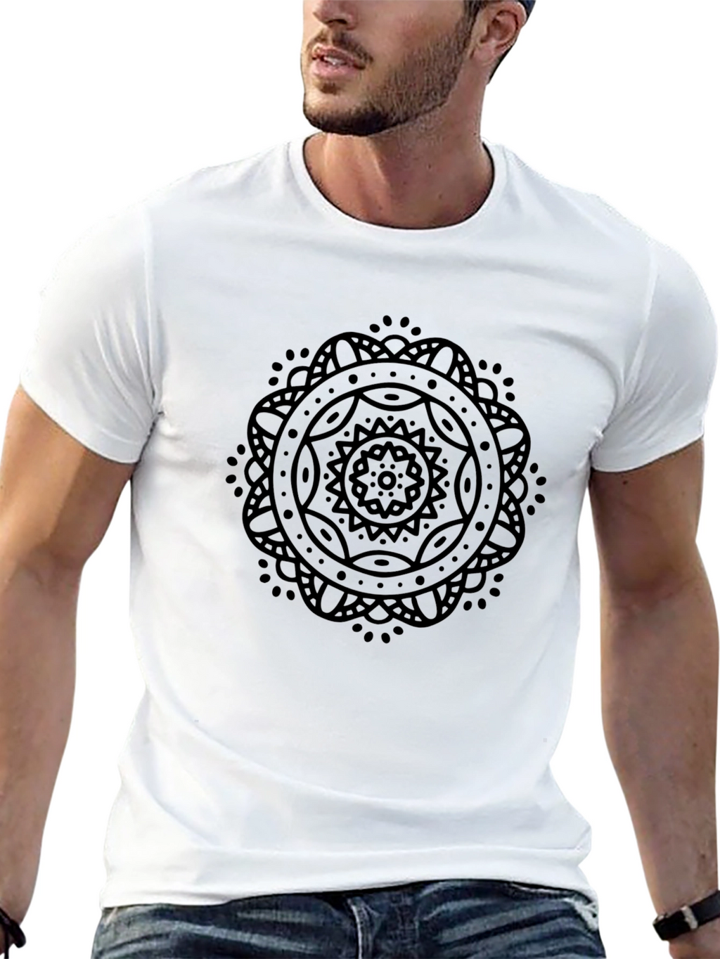 Black Mandala Graphic Tee - Stylish & Comfortable