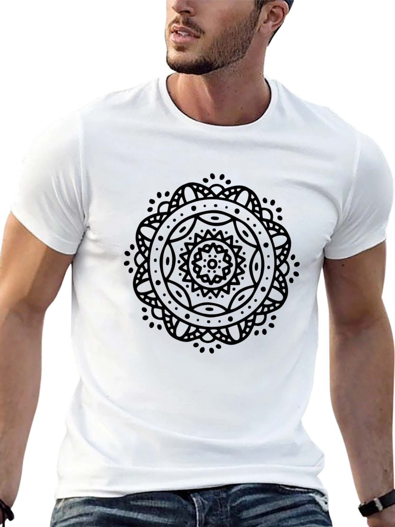 Black Mandala Graphic Tee - Stylish & Comfortable