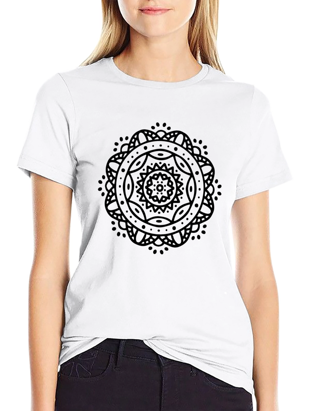 Black Mandala Graphic Tee - Stylish & Comfortable