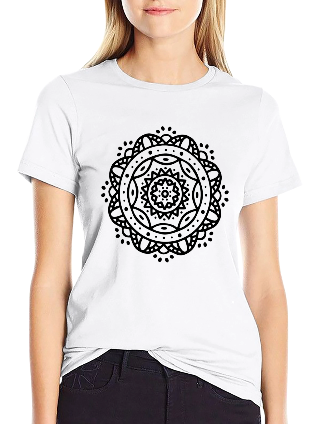 Black Mandala Graphic Tee - Stylish & Comfortable