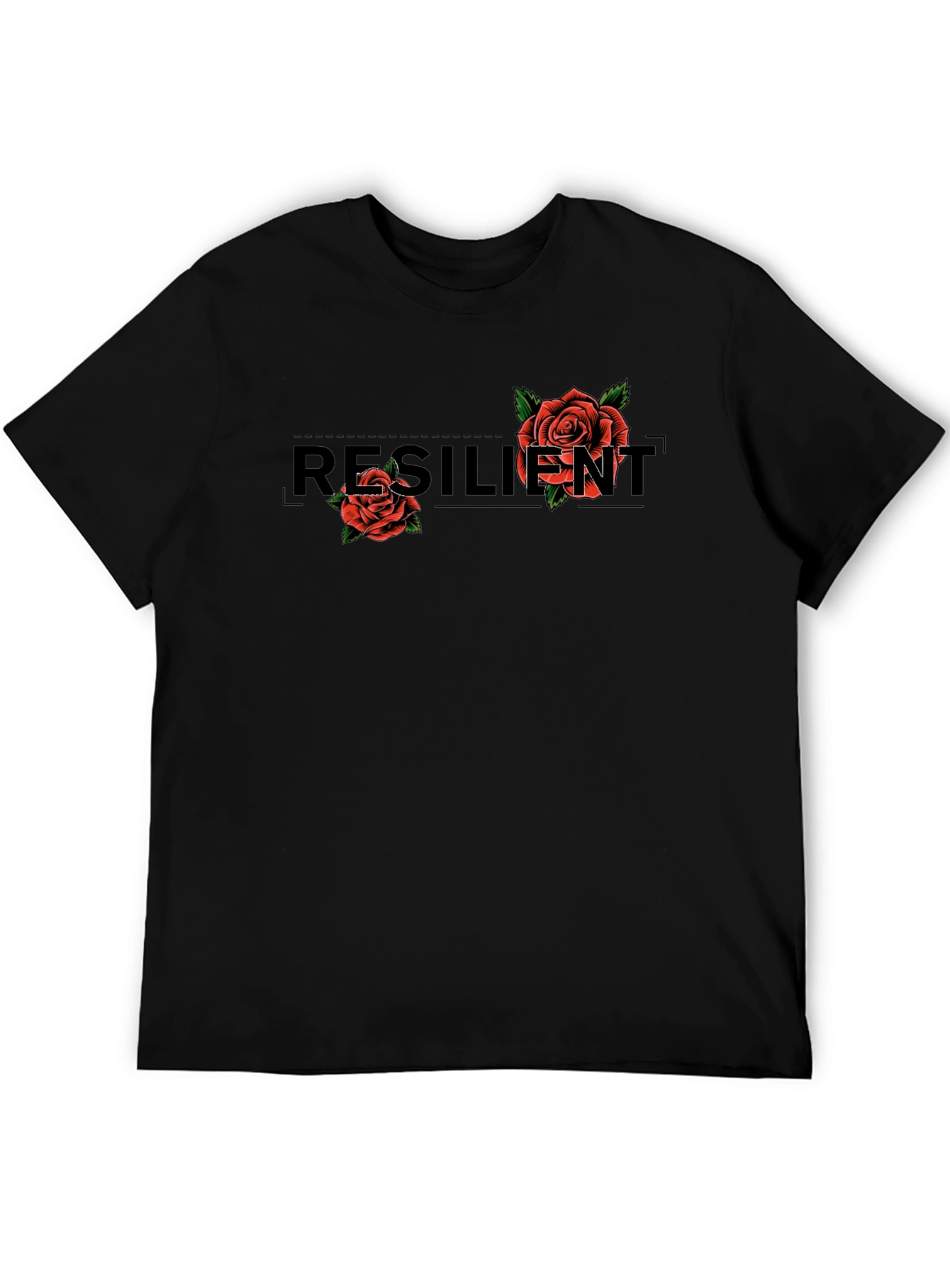 Resilient Rose Graphic Black T-Shirt