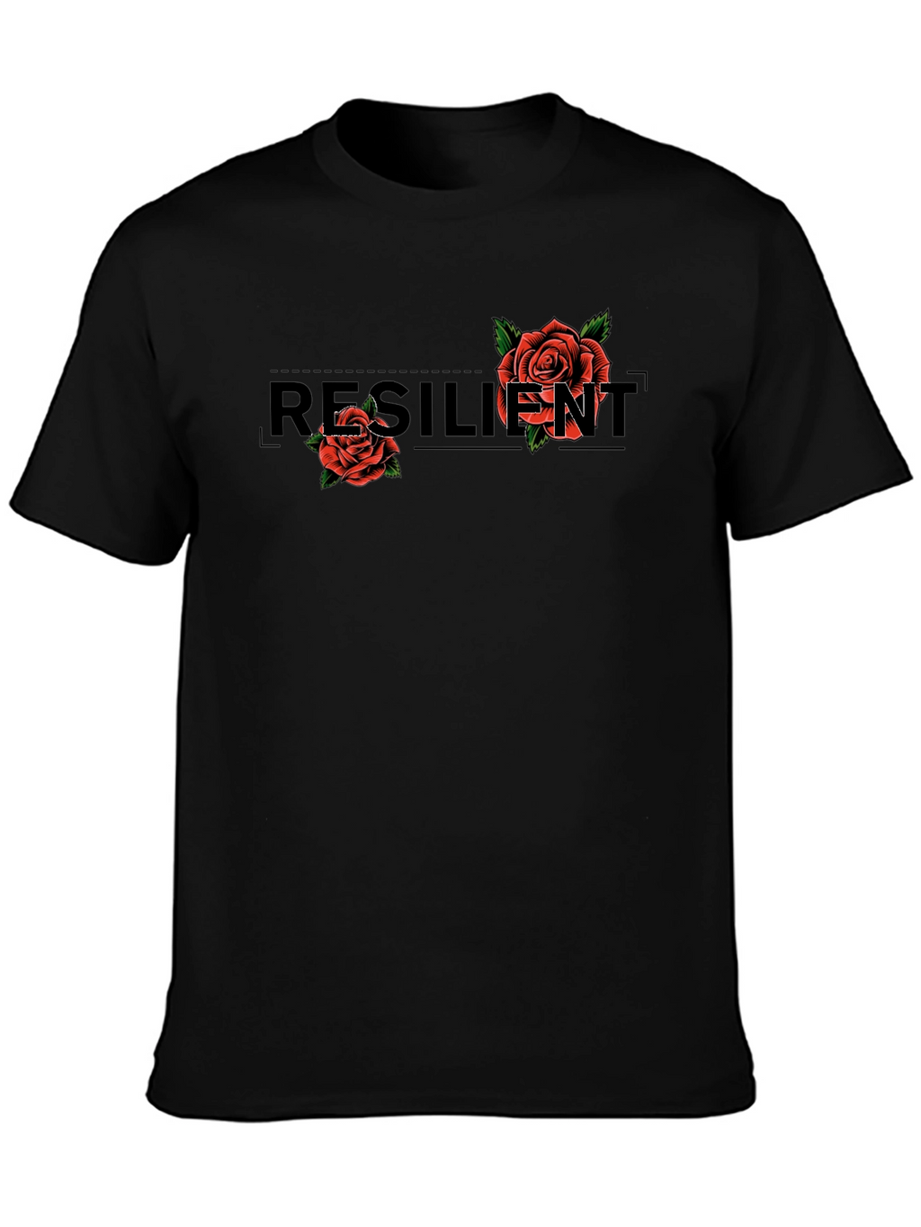 Resilient Rose Graphic Black T-Shirt