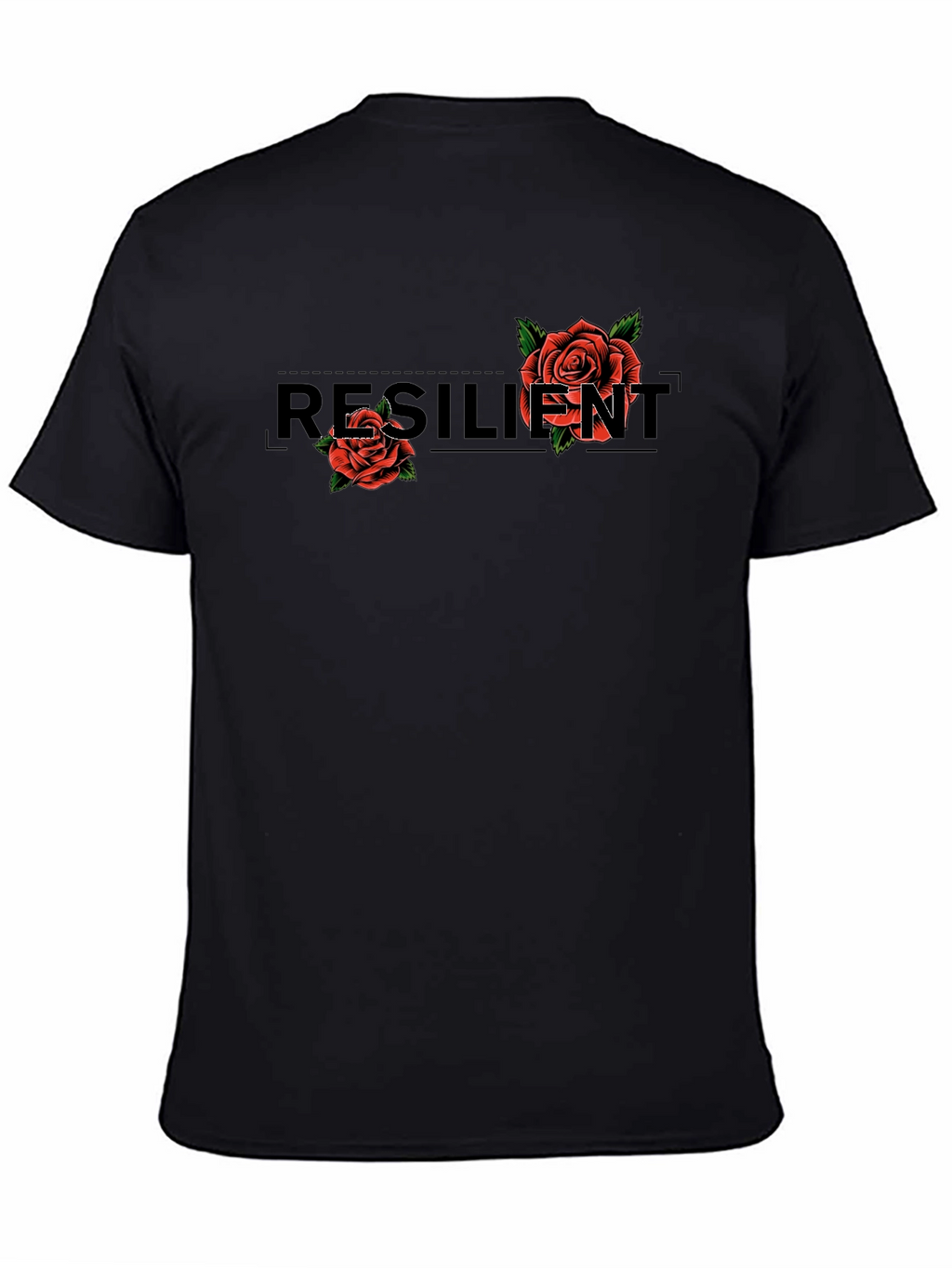 Resilient Rose Graphic Black T-Shirt