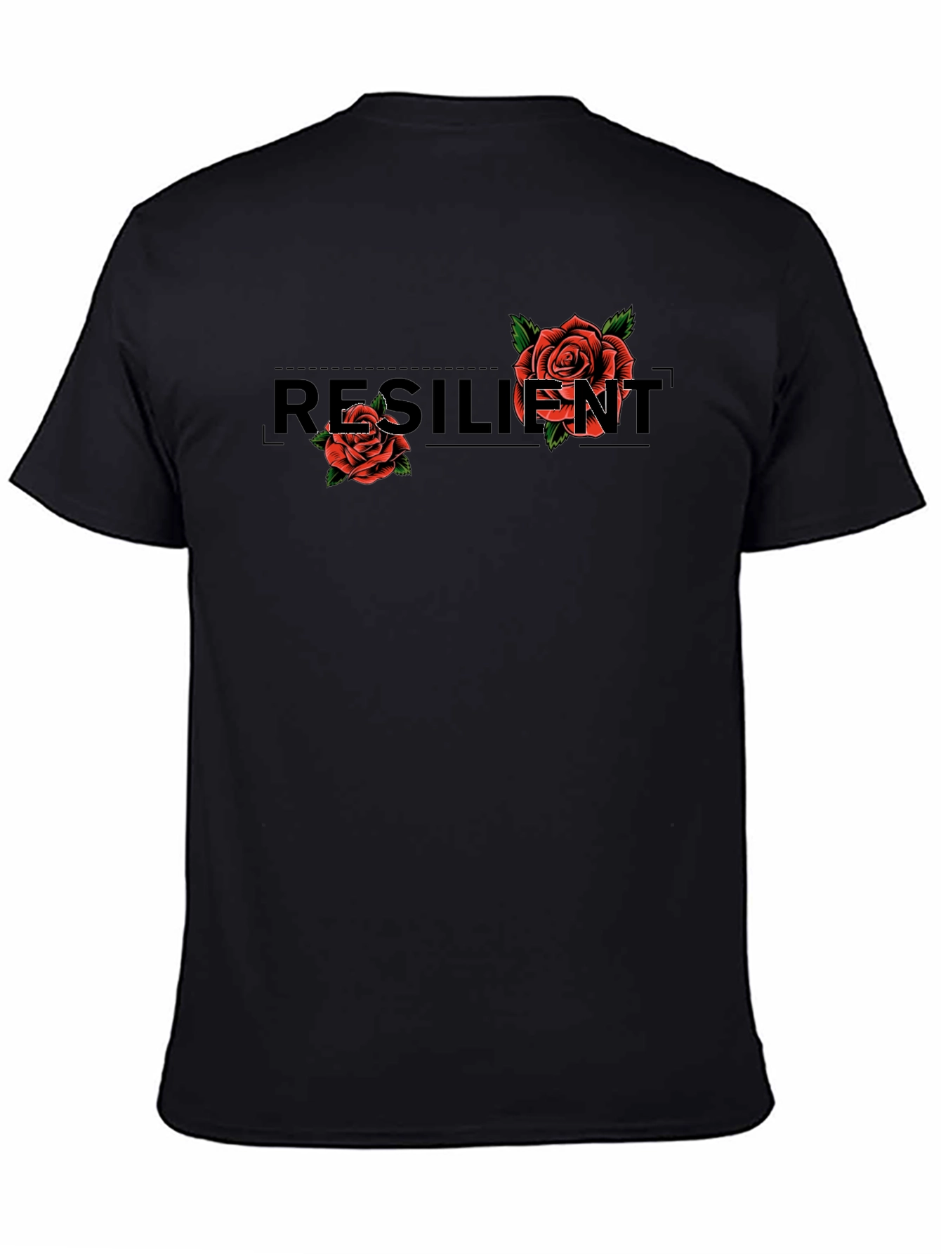 Resilient Rose Graphic Black T-Shirt