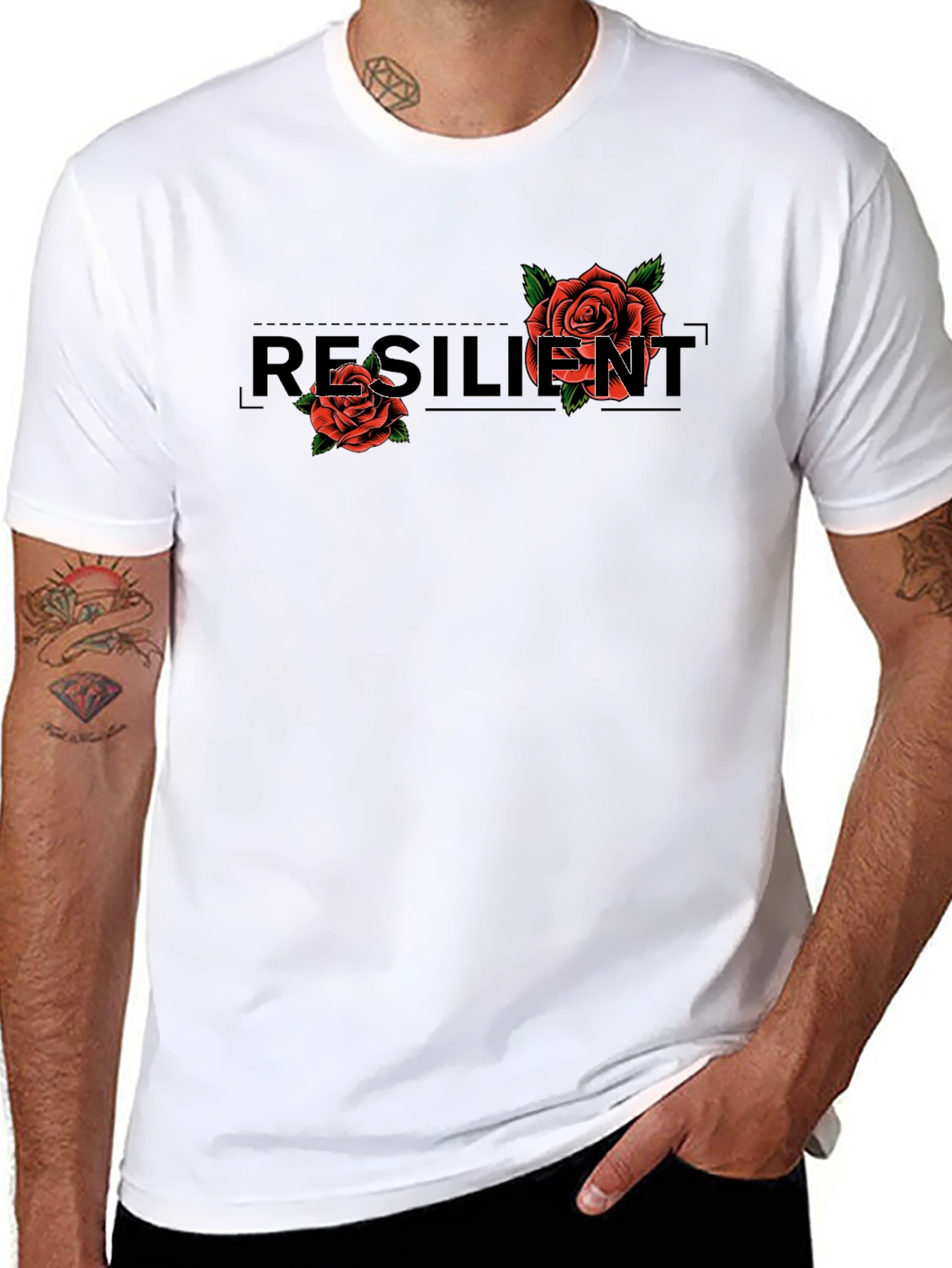 Resilient Rose Graphic Black T-Shirt