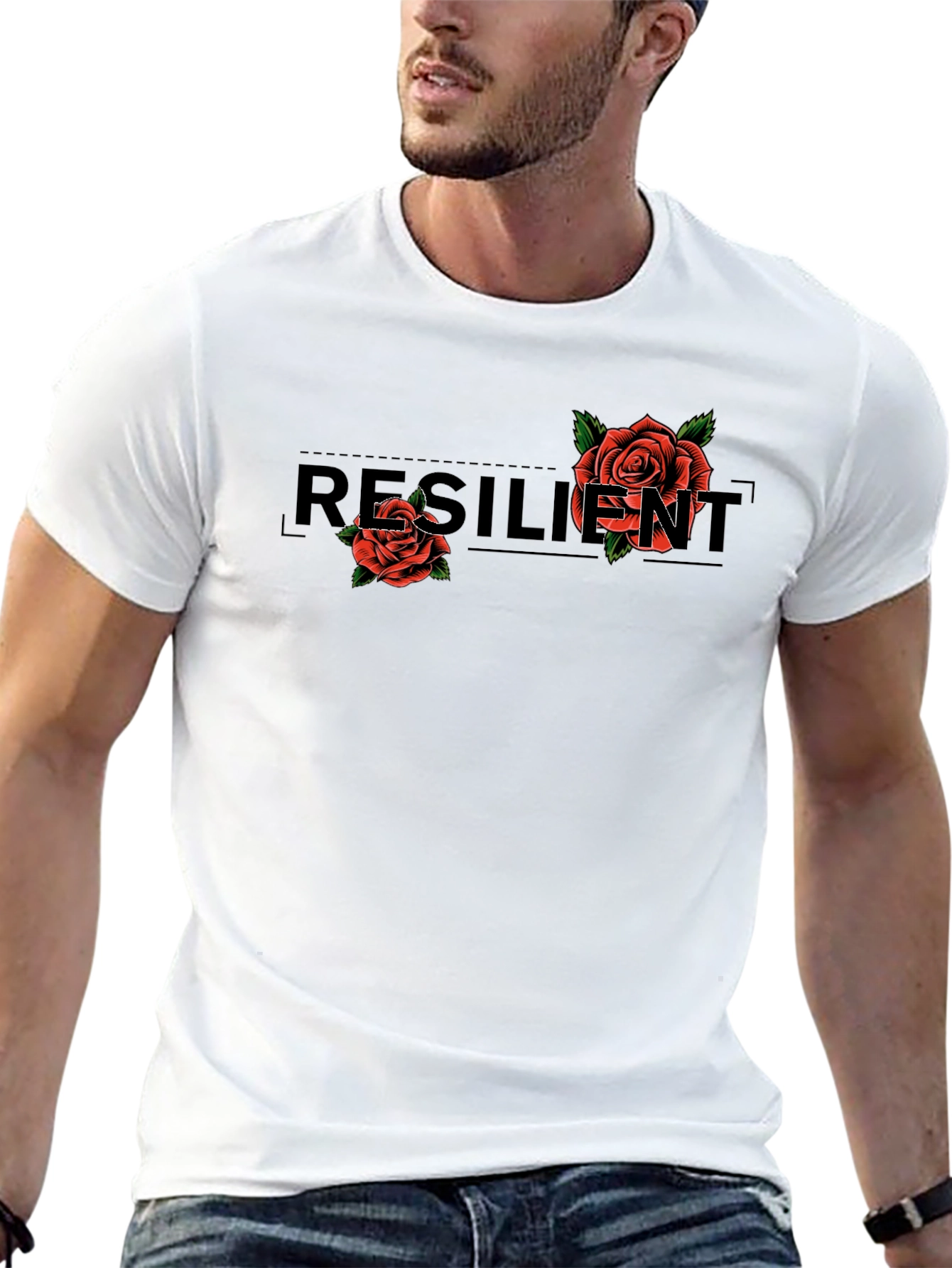 Resilient Rose Graphic Black T-Shirt