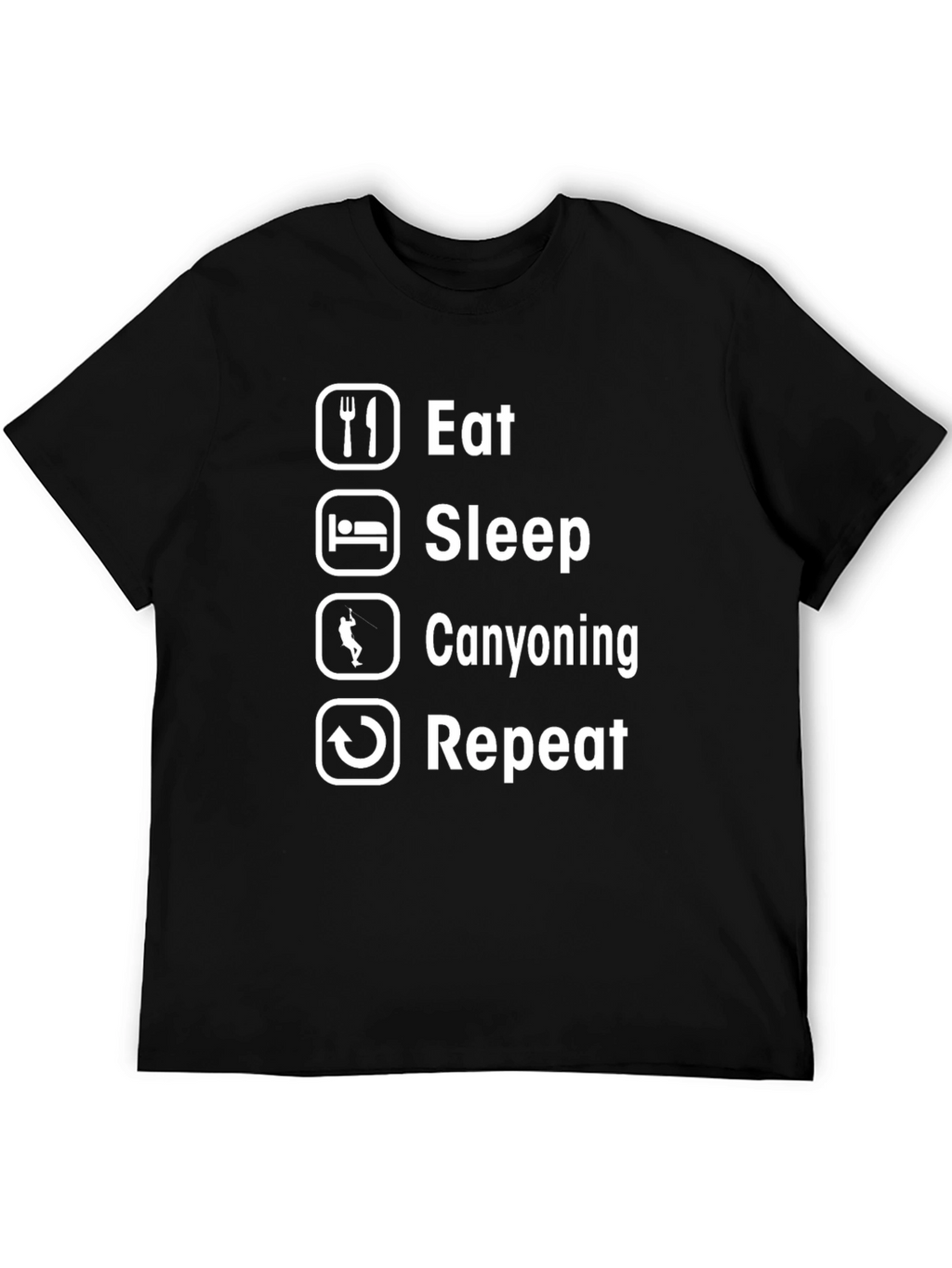 Eat Sleep Canyoning Repeat Black T-Shirt