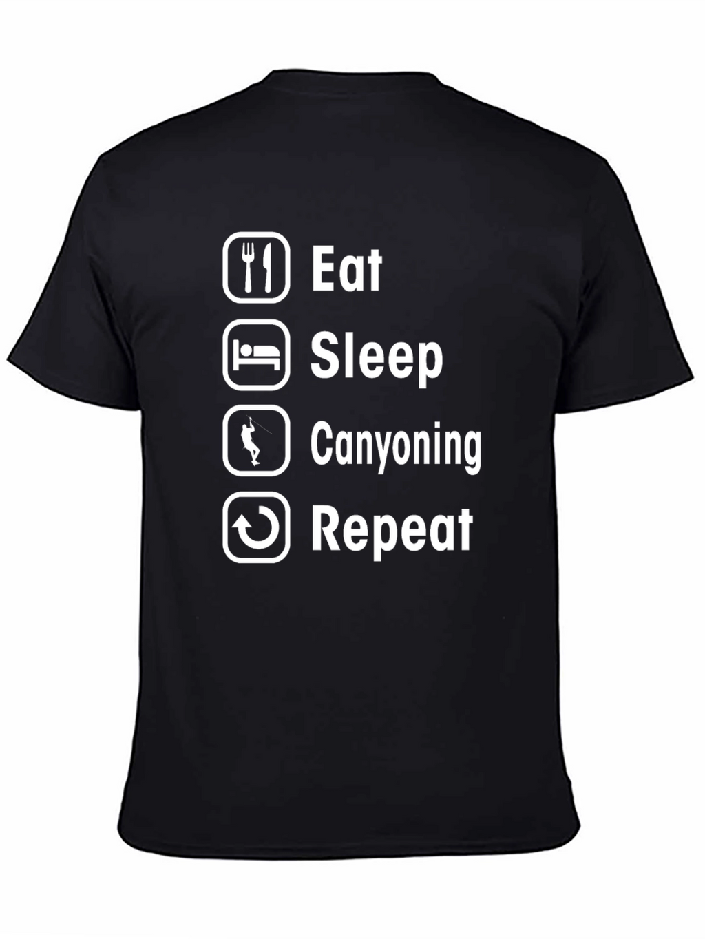 Eat Sleep Canyoning Repeat Black T-Shirt