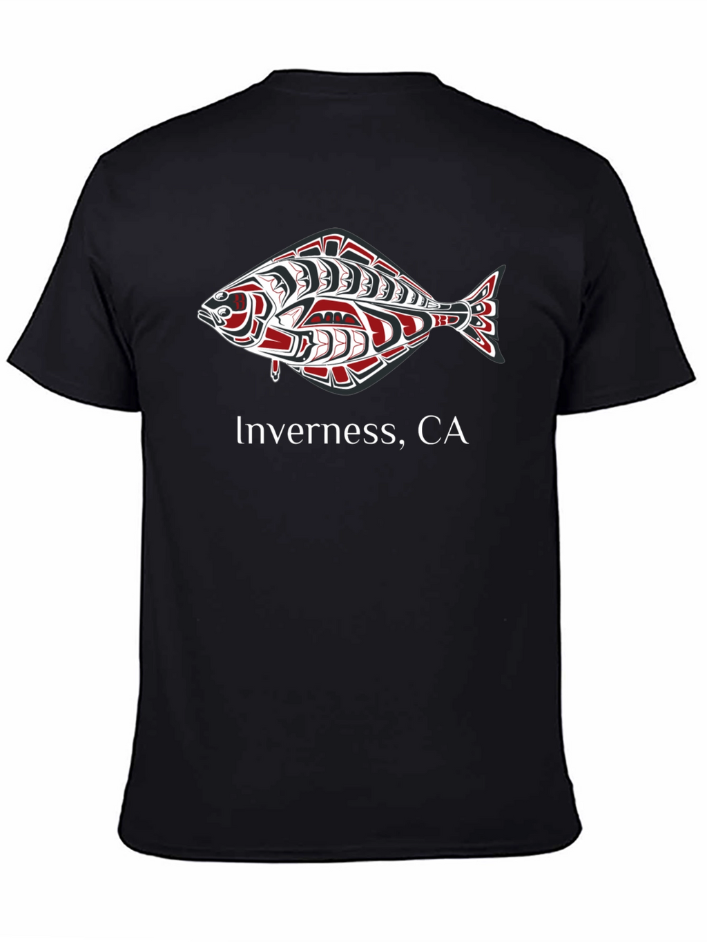 Inverness CA Fish Graphic Black T-Shirt