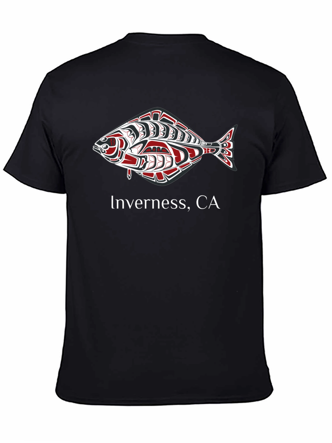 Inverness CA Fish Graphic Black T-Shirt