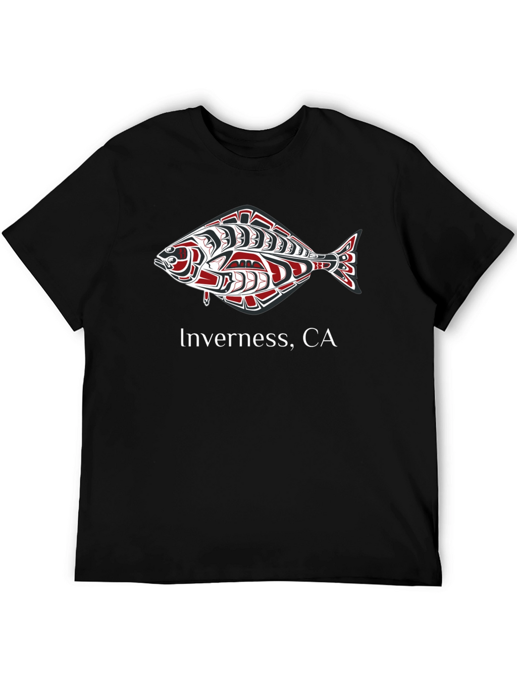 Inverness CA Fish Graphic Black T-Shirt
