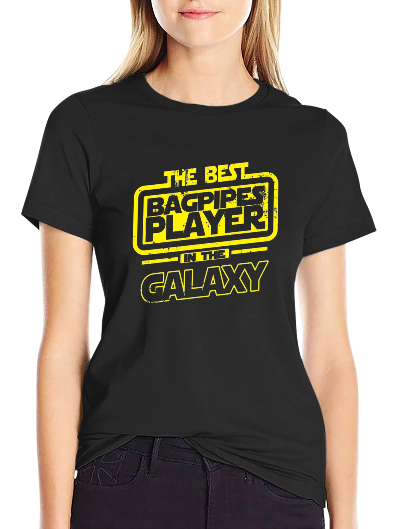 Best Bagpipes Player Galaxy Black T-Shirt