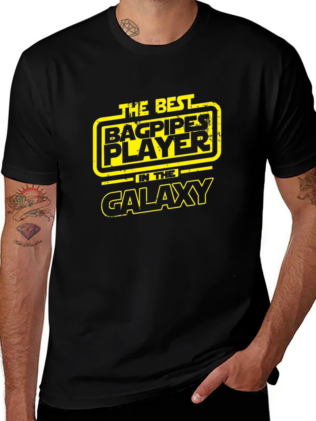 Best Bagpipes Player Galaxy Black T-Shirt