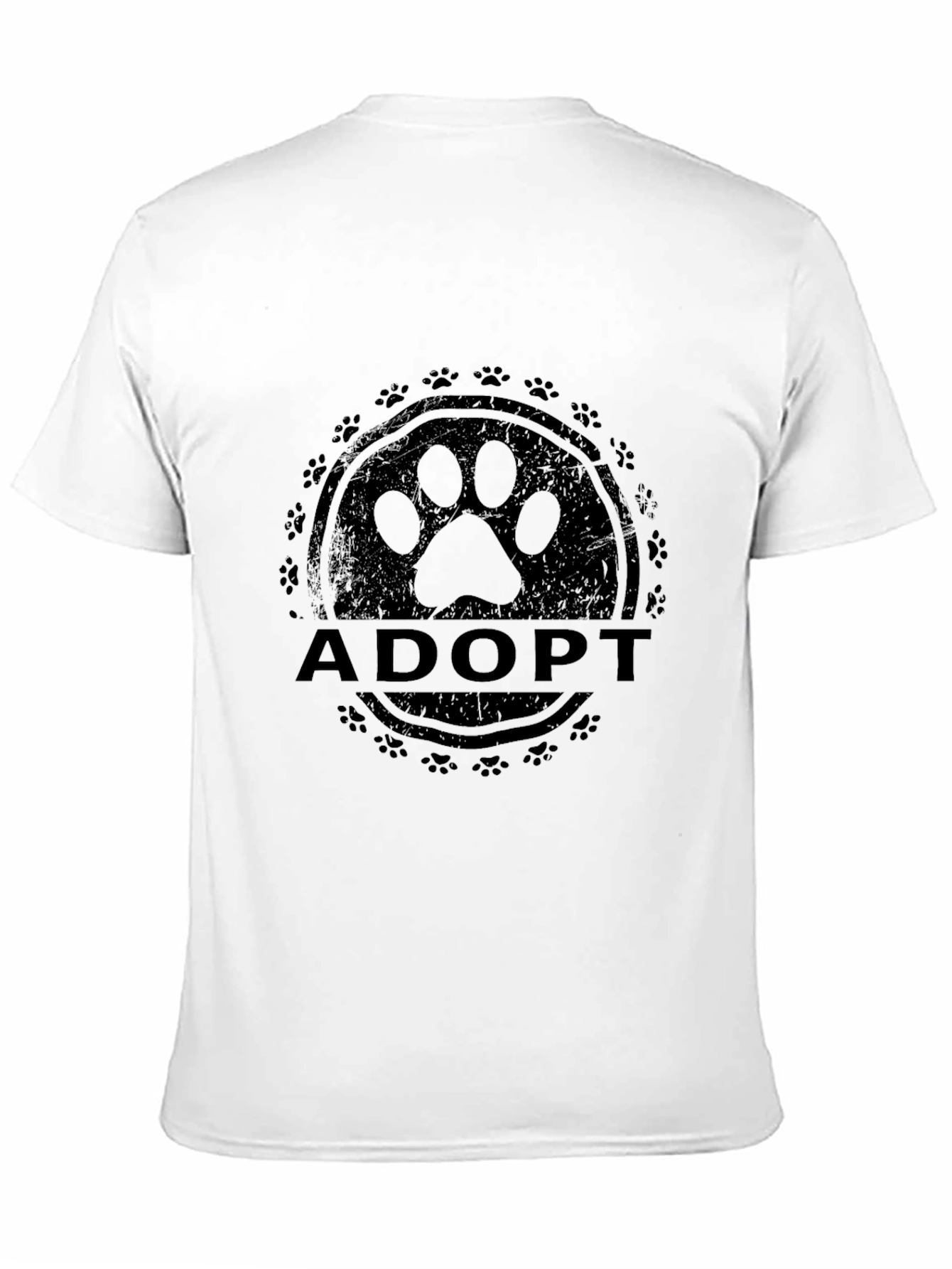 Adopt Paw Print T-Shirt - Black