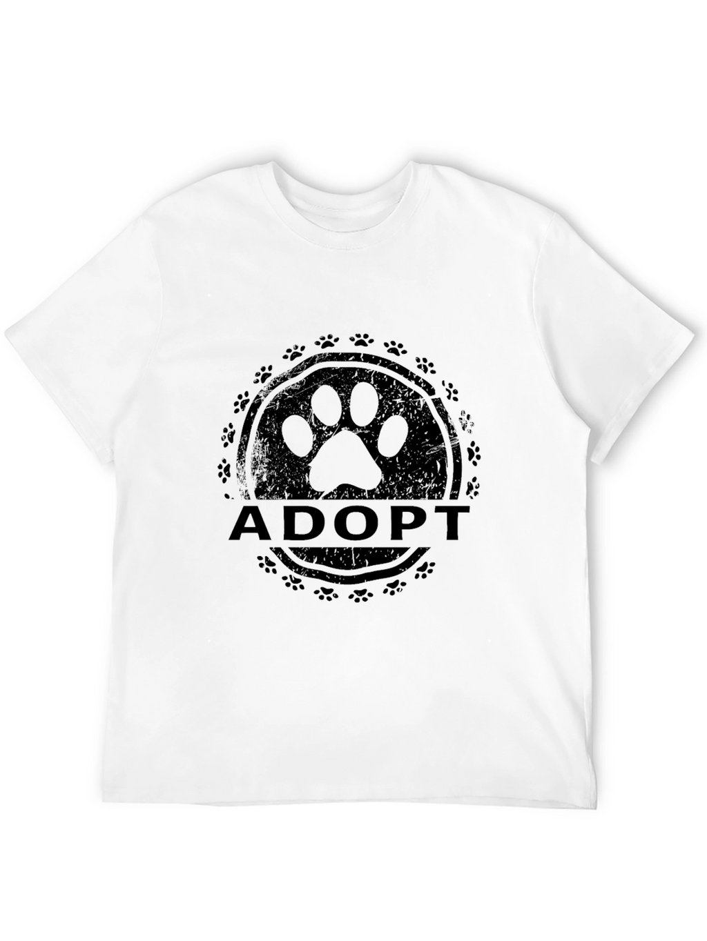 Adopt Paw Print T-Shirt - Black