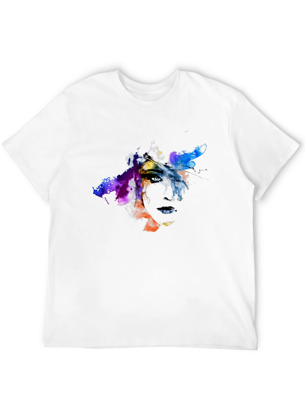 Abstract Art Face Graphic Tee - Black