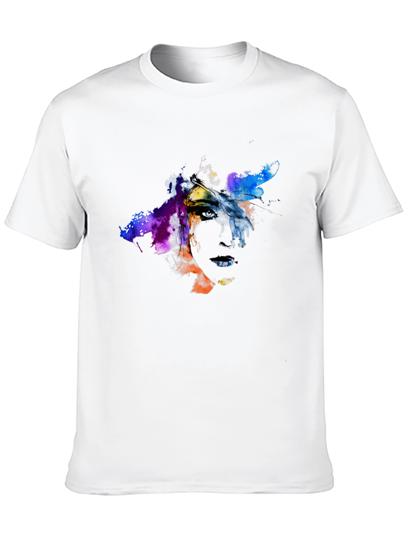 Abstract Art Face Graphic Tee - Black