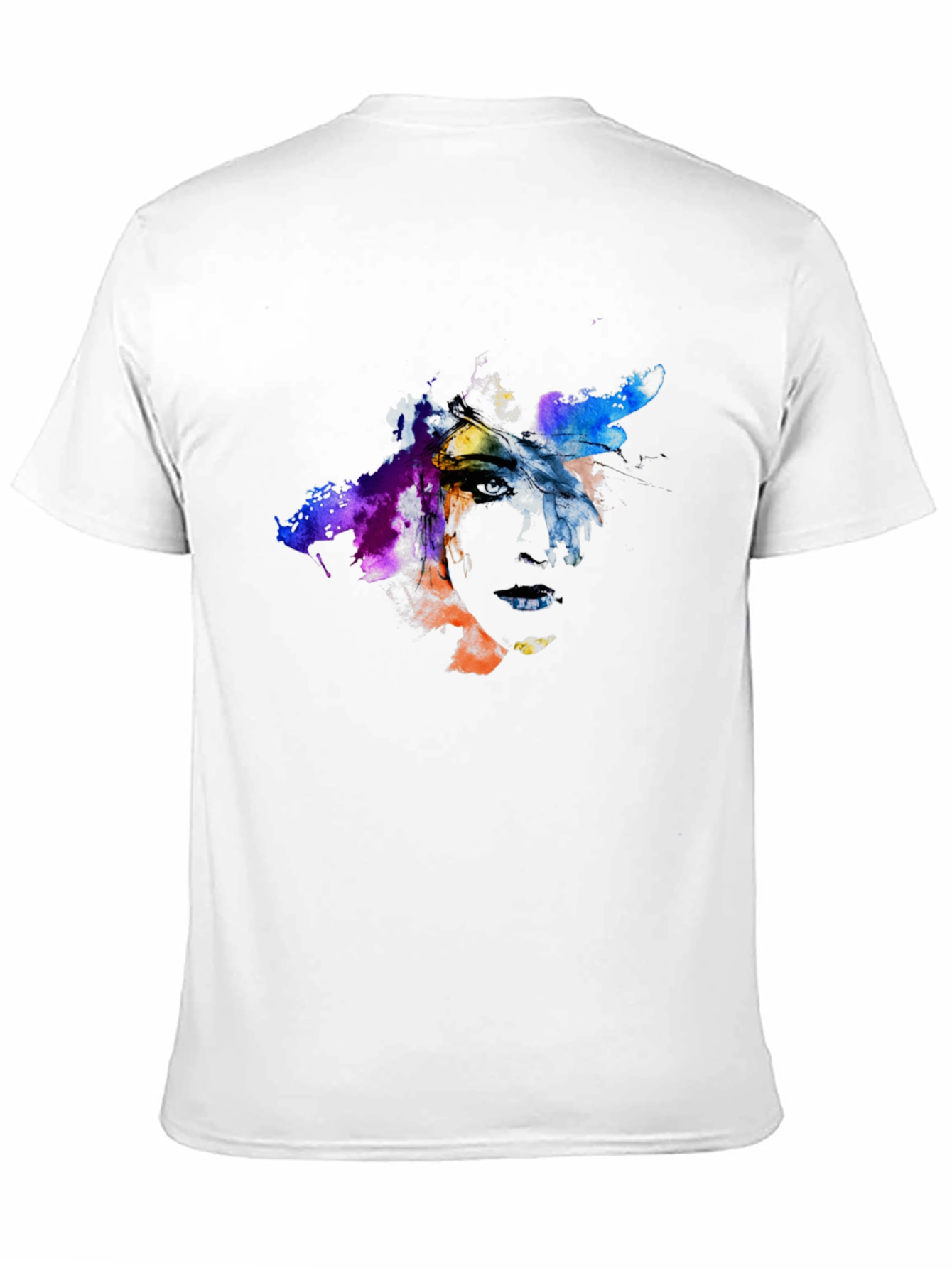 Abstract Art Face Graphic Tee - Black