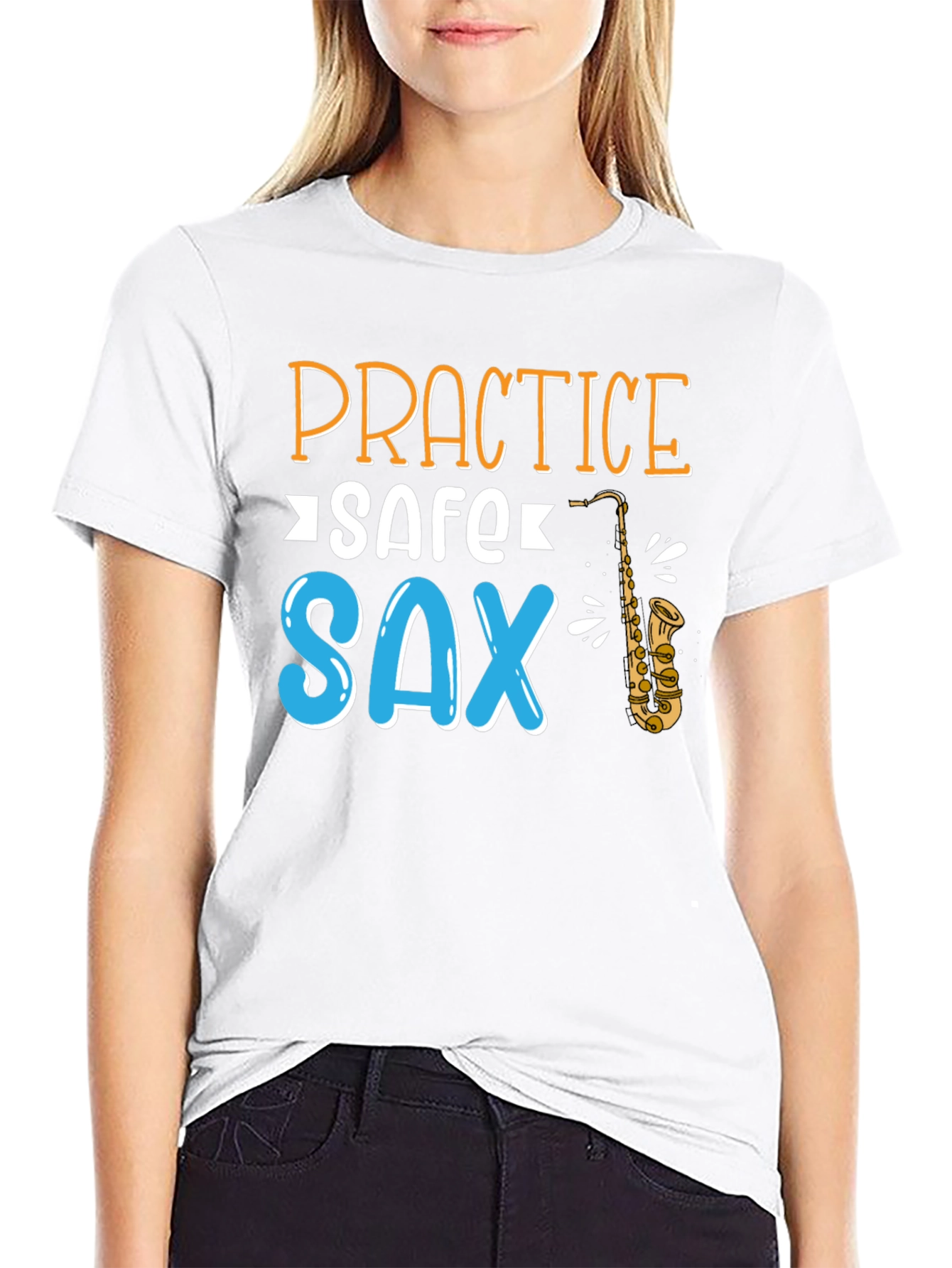 Practice Safe Sax T-Shirt - Black Cotton Tee