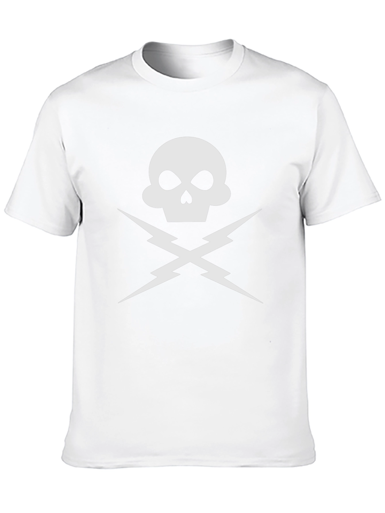 Skull & Lightning Bolt Graphic Tee - Black