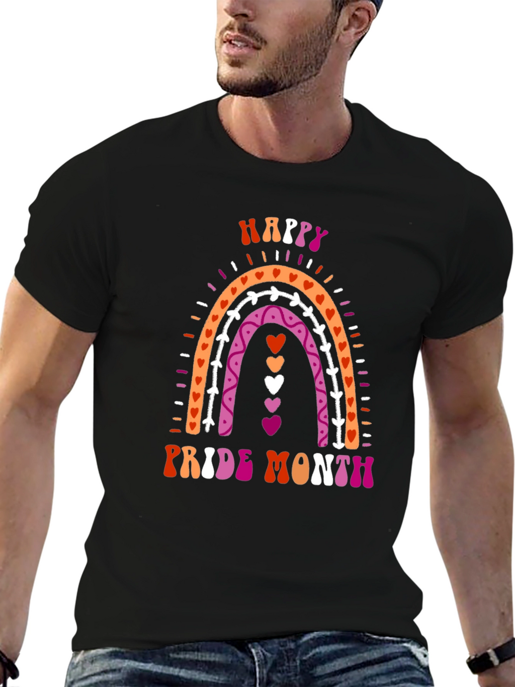 Happy Pride Month T-Shirt Rainbow Lesbian Pride
