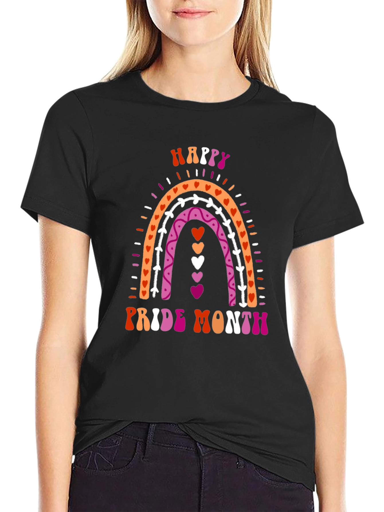 Happy Pride Month T-Shirt Rainbow Lesbian Pride