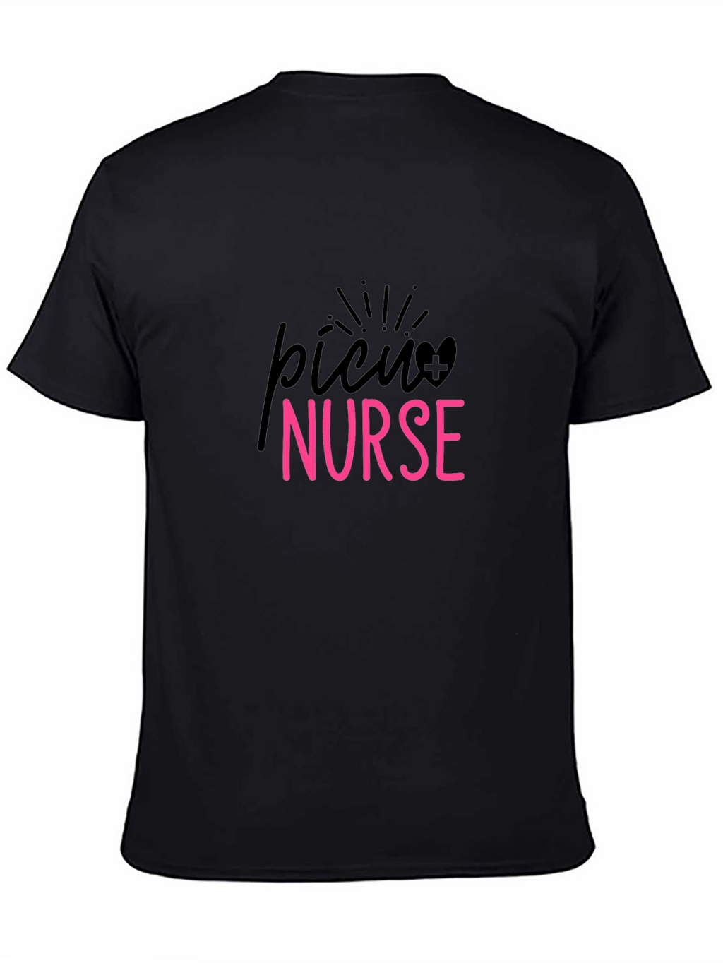 PICU Nurse T-Shirt - Black Cotton Tee
