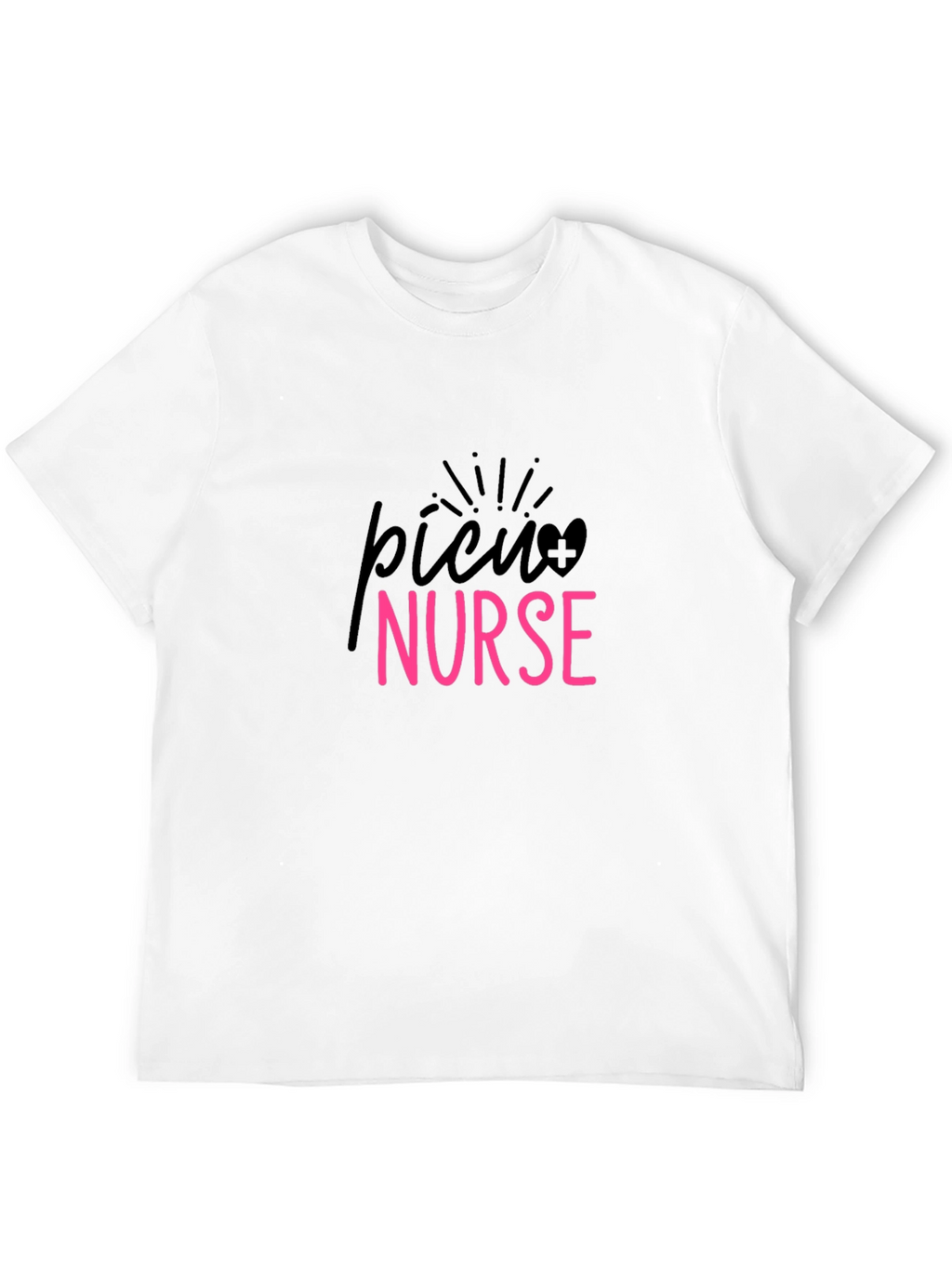 PICU Nurse T-Shirt - Black Cotton Tee