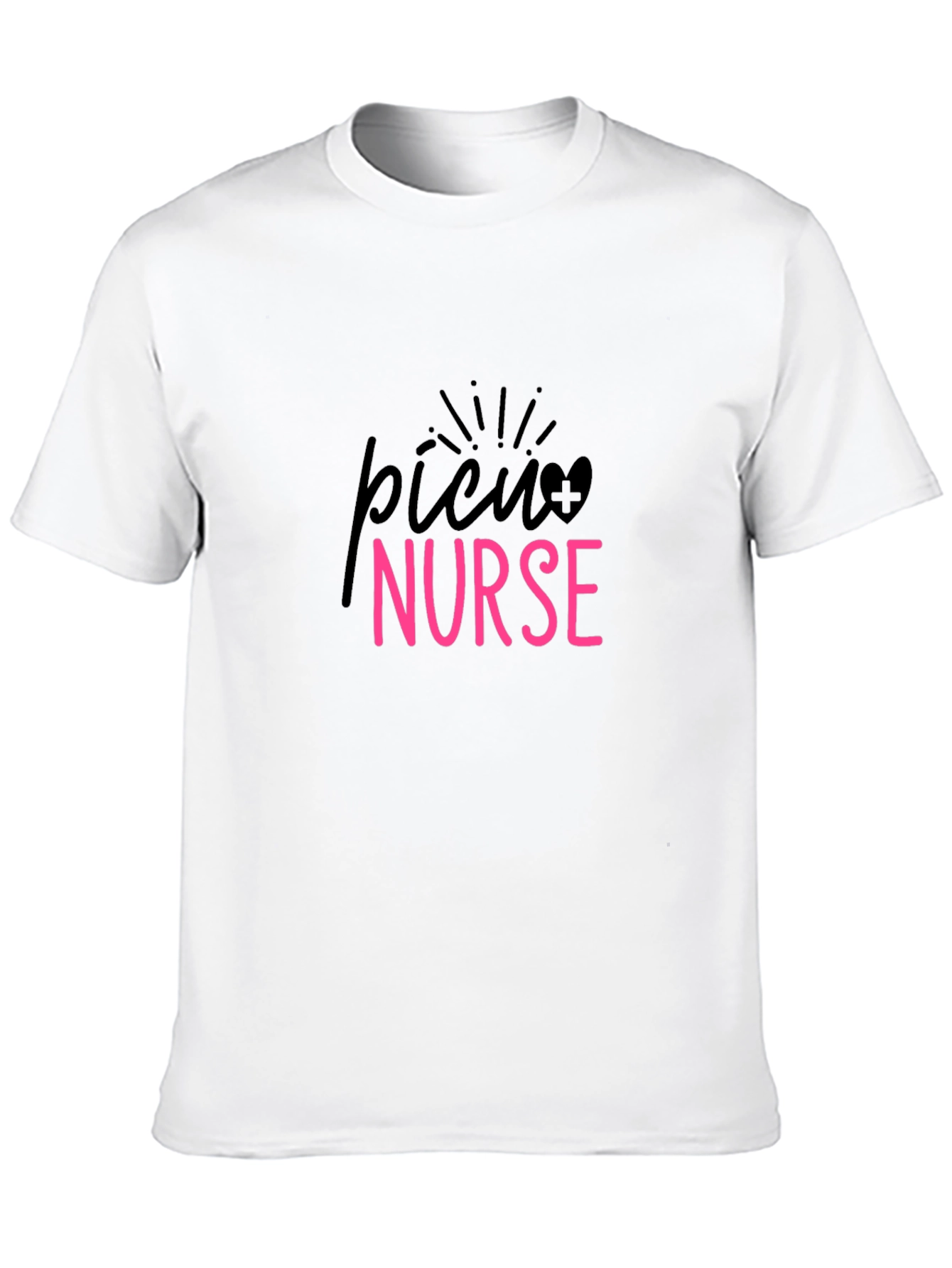 PICU Nurse T-Shirt - Black Cotton Tee