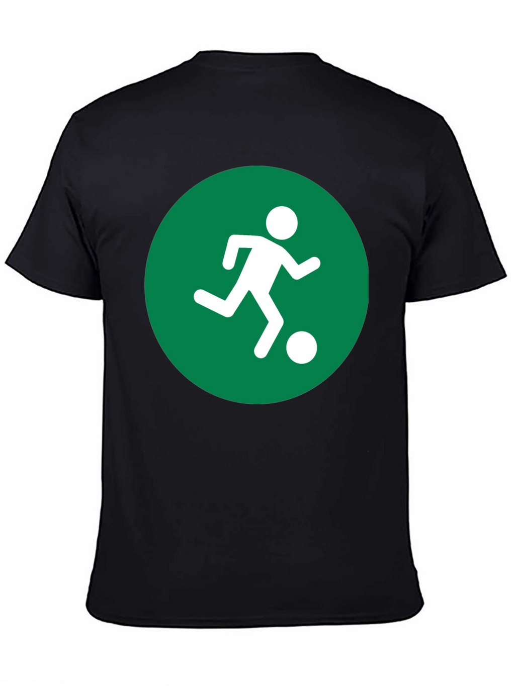 Soccer Player Graphic Tee - Black Cotton Shirt