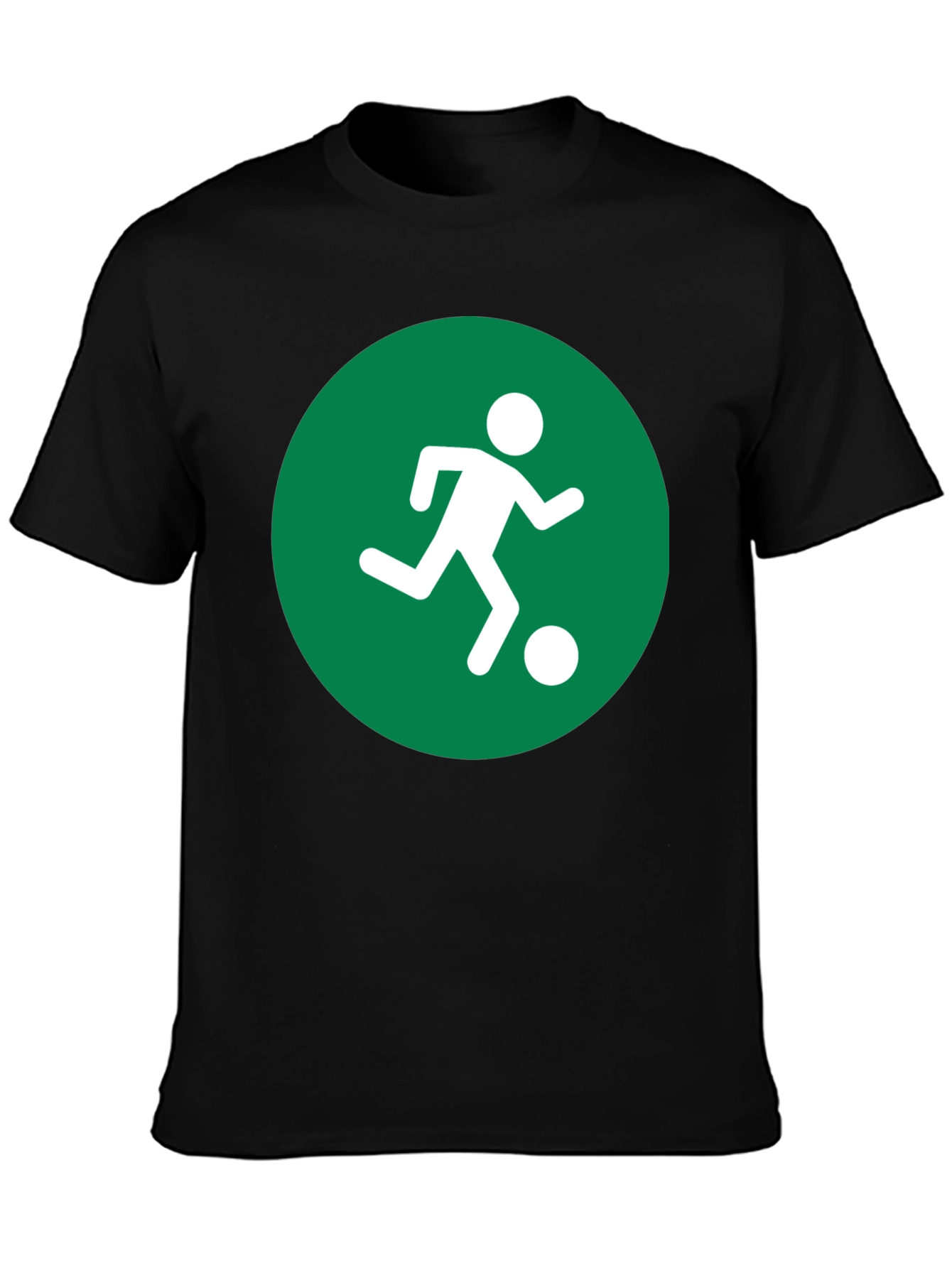 Soccer Player Graphic Tee - Black Cotton Shirt