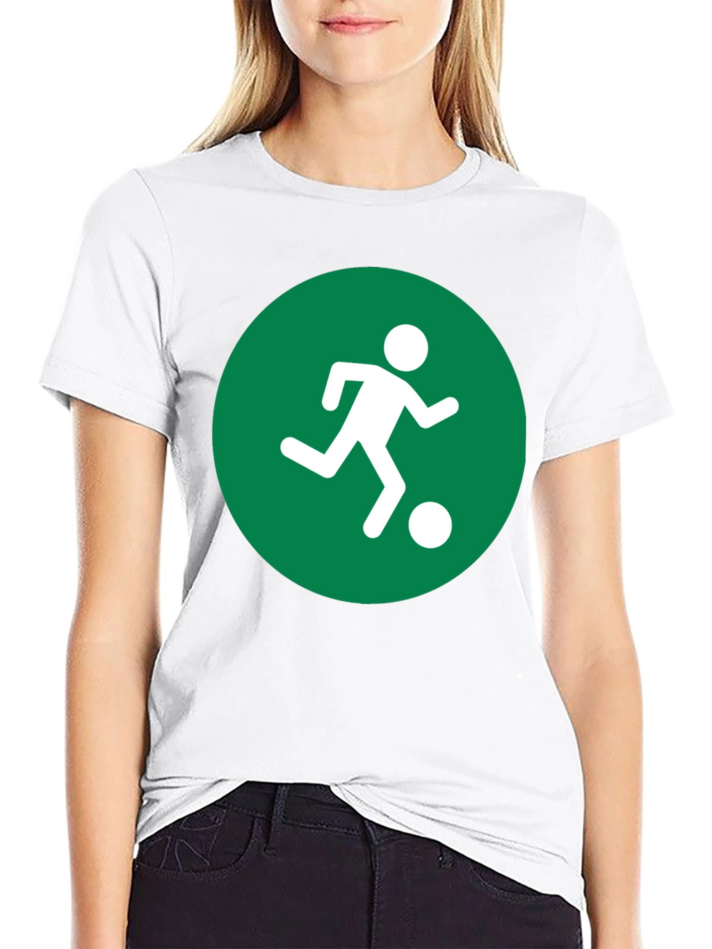 Soccer Player Graphic Tee - Black Cotton Shirt