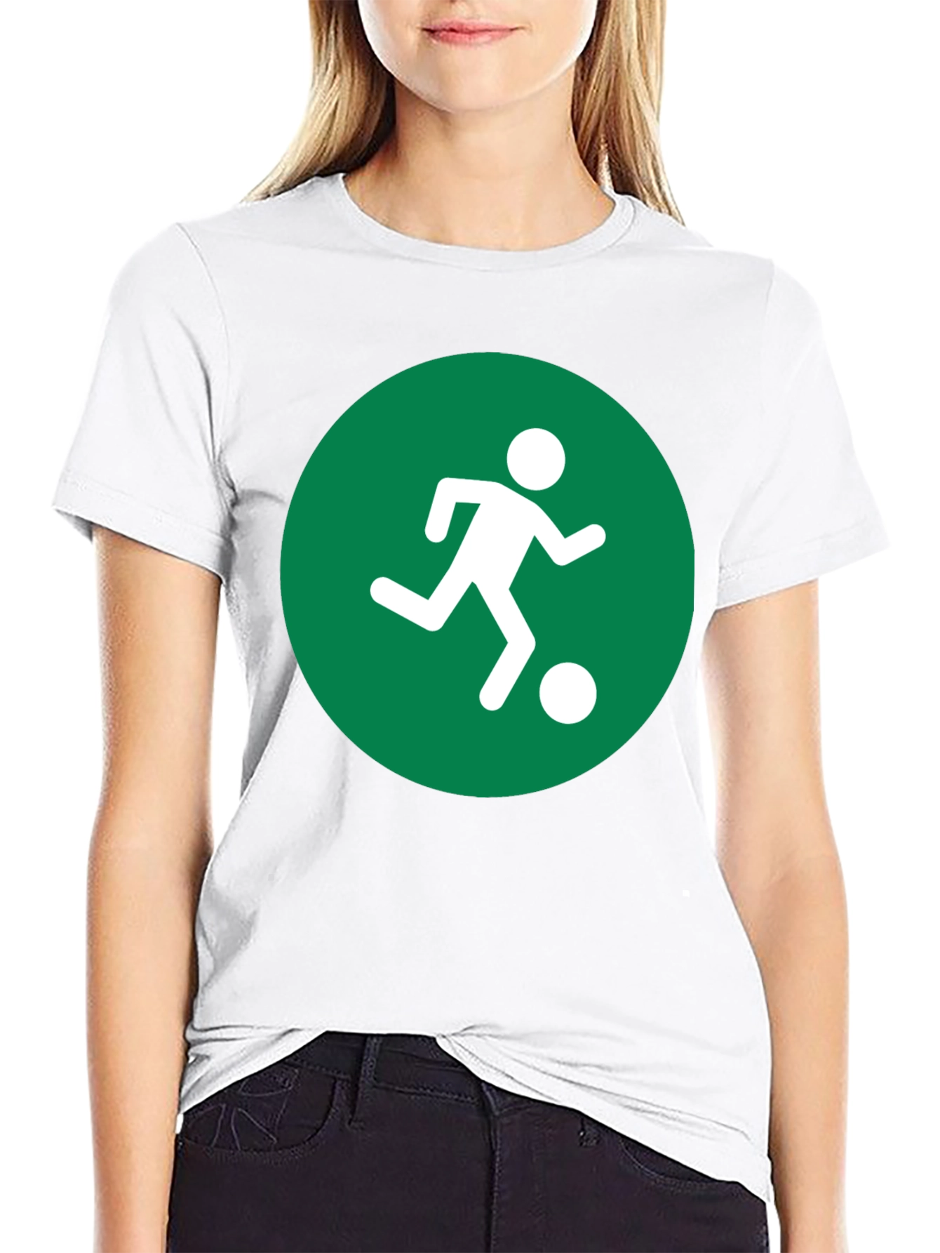 Soccer Player Graphic Tee - Black Cotton Shirt