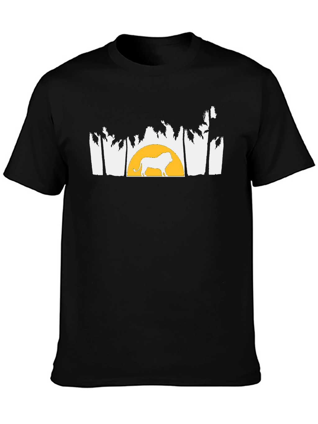 Lion & Sunset Graphic Tee - Black