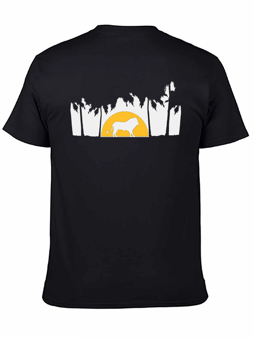 Lion & Sunset Graphic Tee - Black