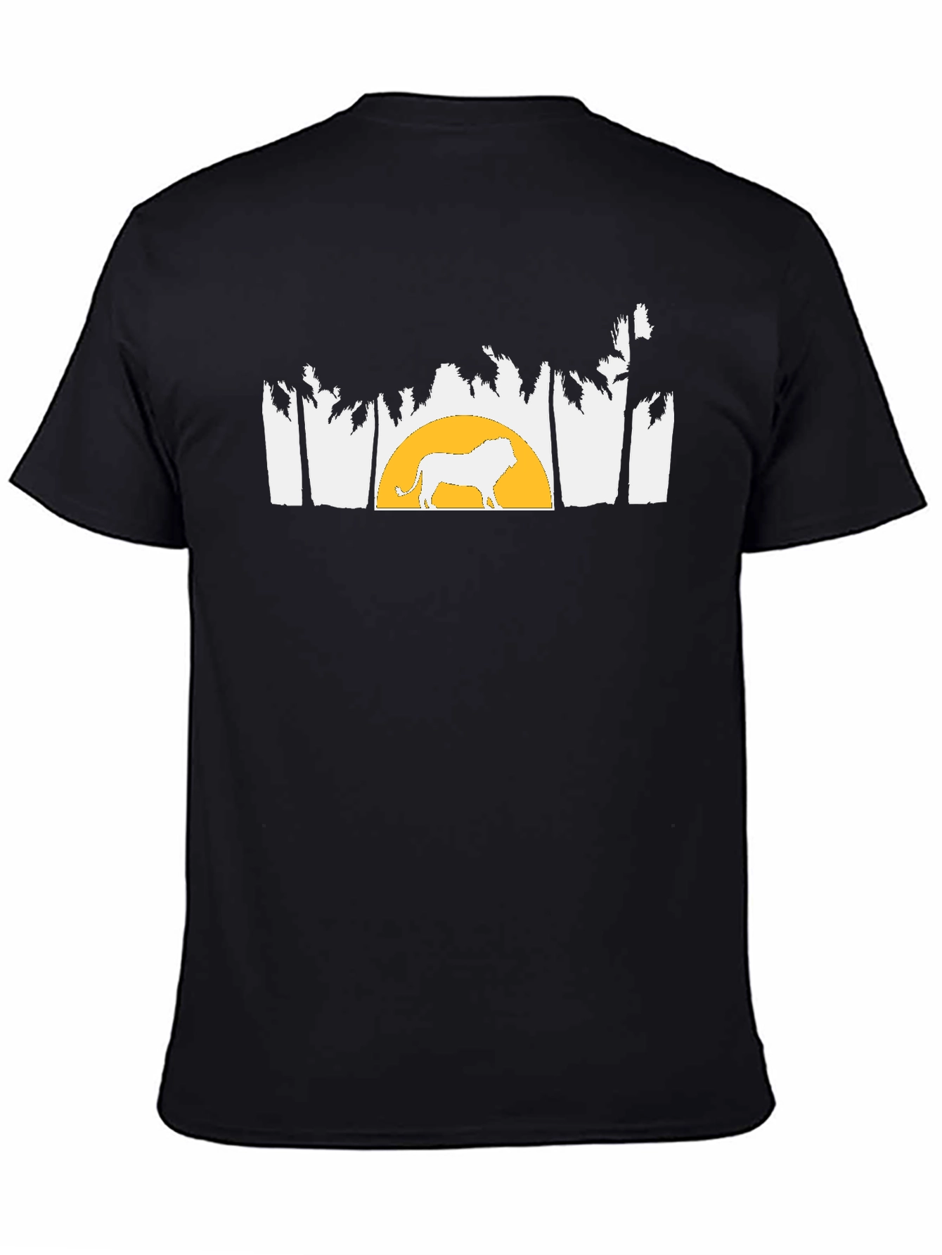 Lion & Sunset Graphic Tee - Black