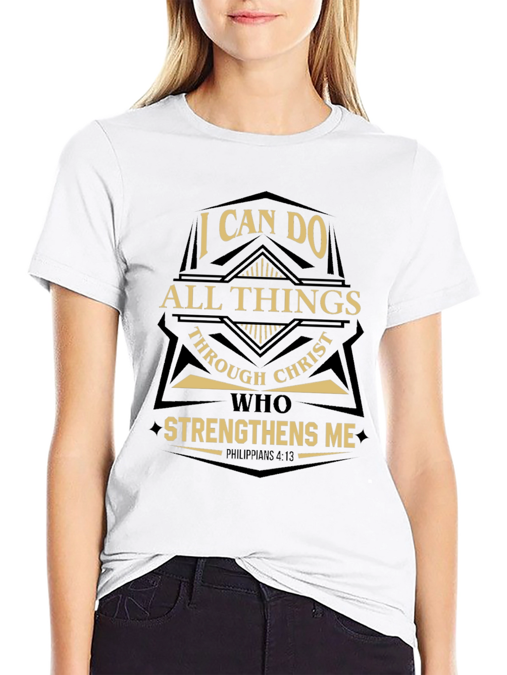 I Can Do All Things Through Christ Black T-Shirt