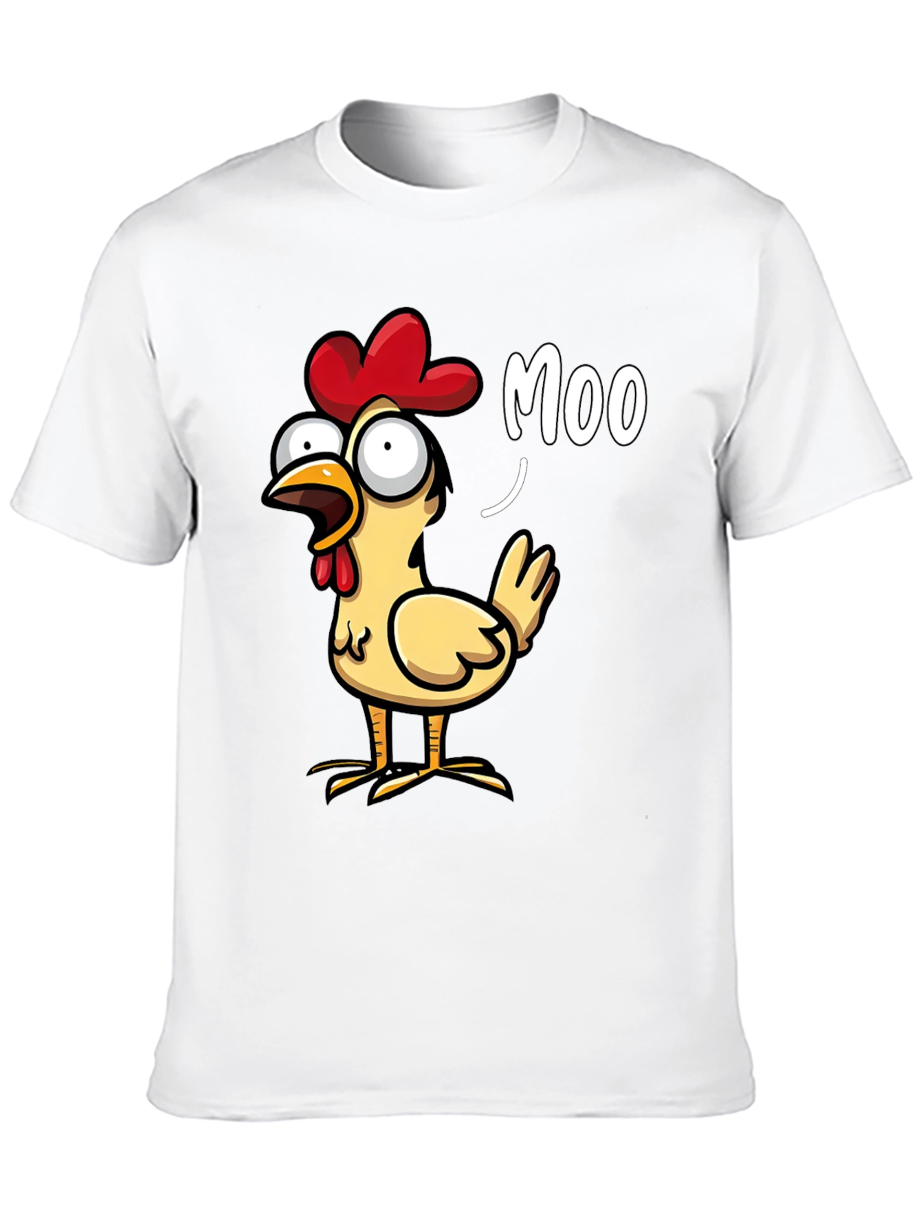 Funny Chicken Moo T-Shirt - Novelty Humor Tee