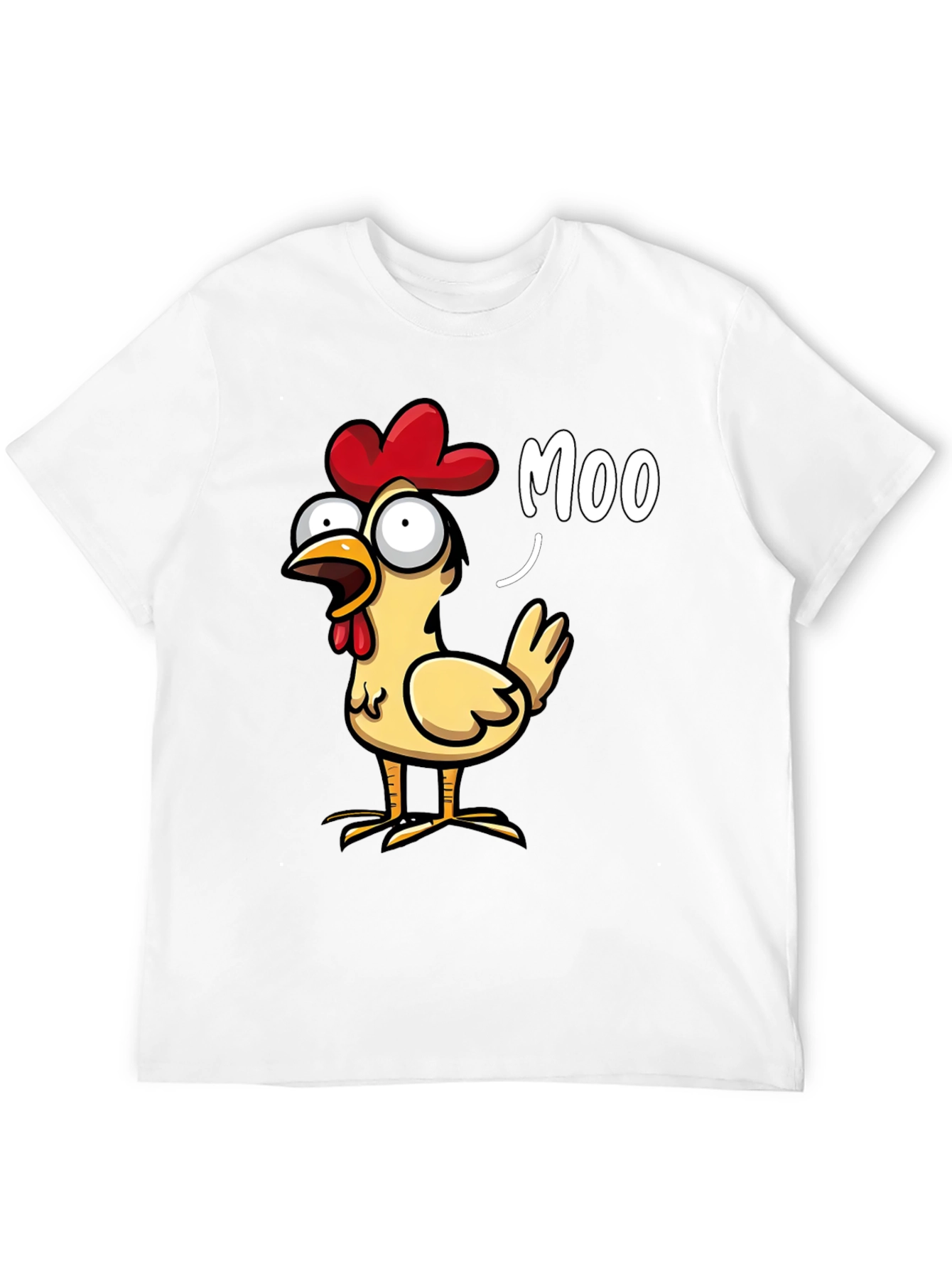 Funny Chicken Moo T-Shirt - Novelty Humor Tee