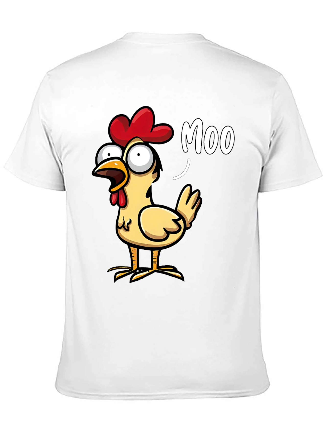Funny Chicken Moo T-Shirt - Novelty Humor Tee