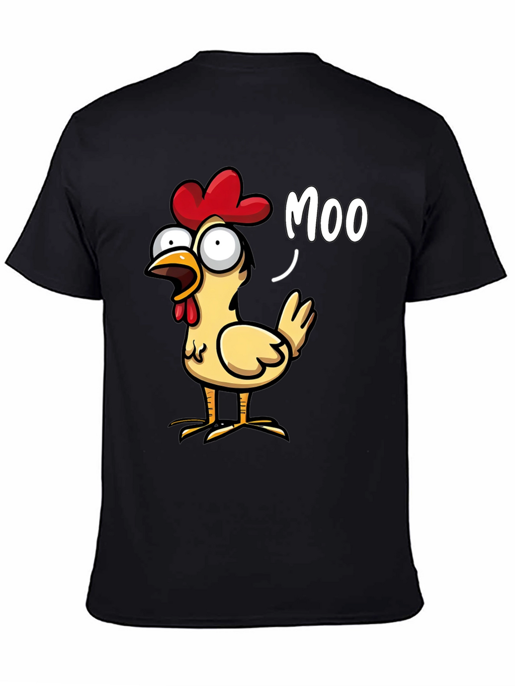 Funny Chicken Moo T-Shirt - Novelty Humor Tee