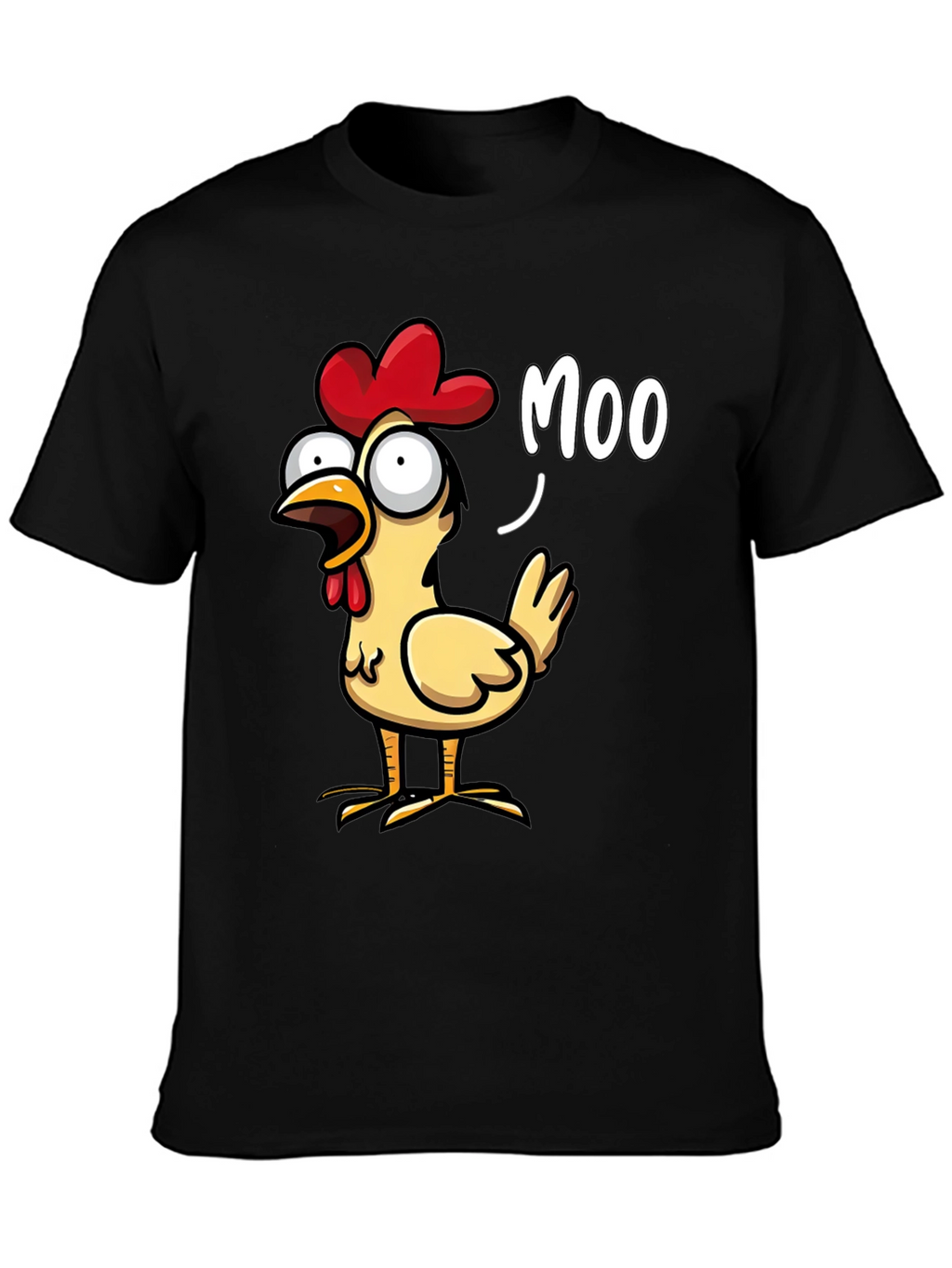 Funny Chicken Moo T-Shirt - Novelty Humor Tee