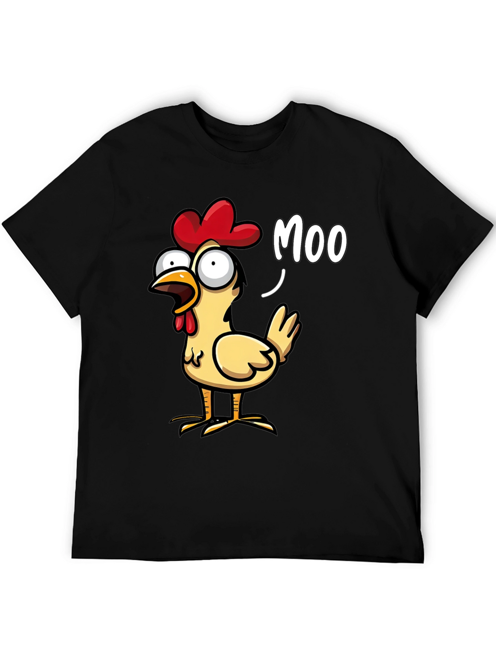 Funny Chicken Moo T-Shirt - Novelty Humor Tee