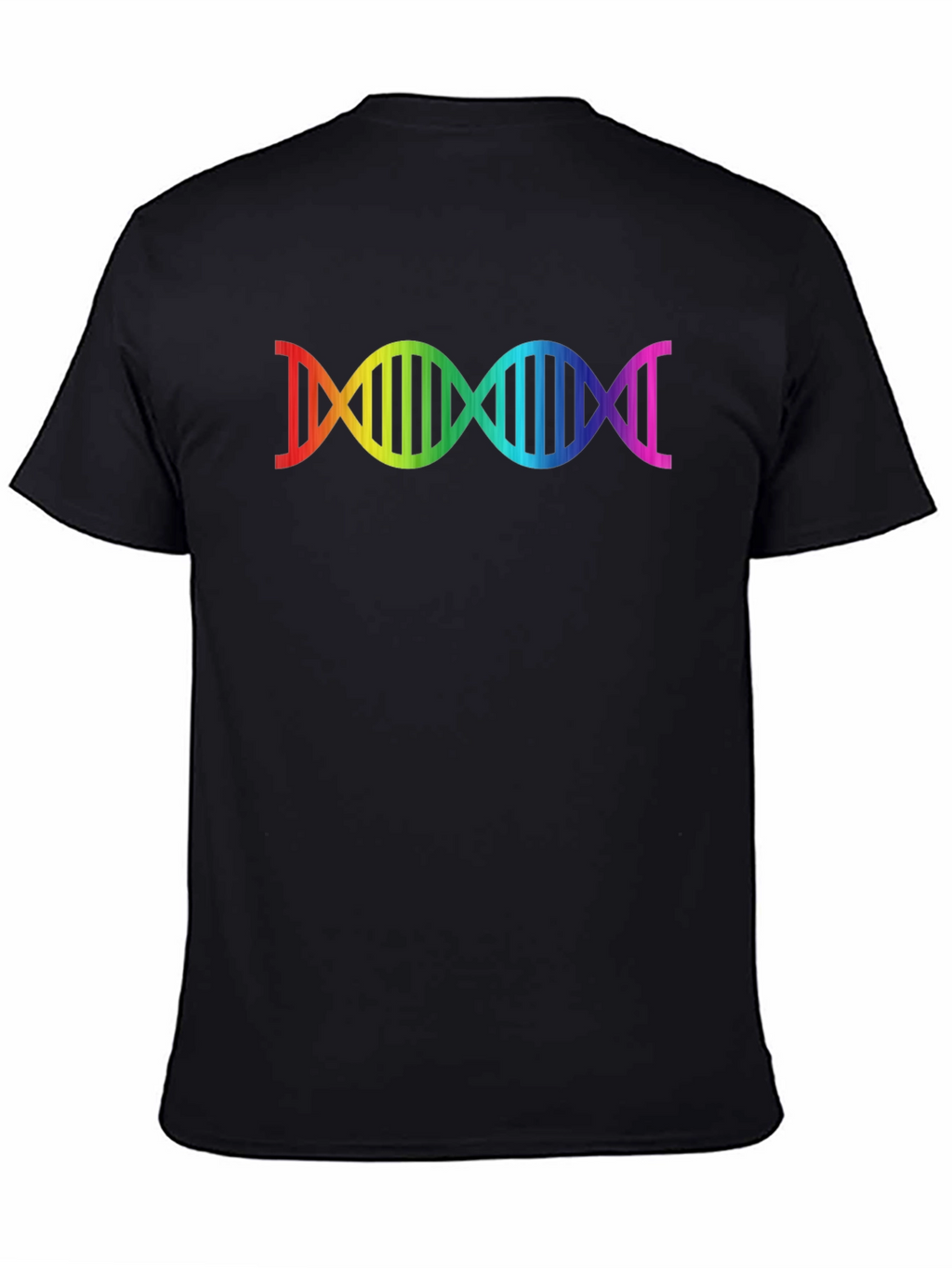 Rainbow DNA Graphic Black T-Shirt