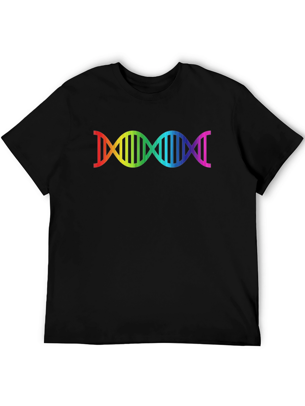 Rainbow DNA Graphic Black T-Shirt