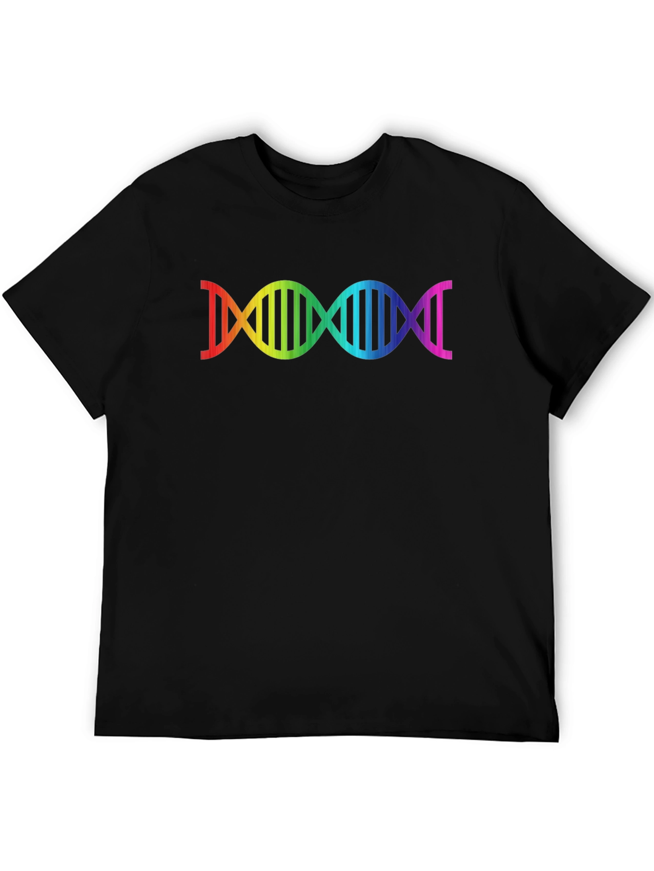 Rainbow DNA Graphic Black T-Shirt