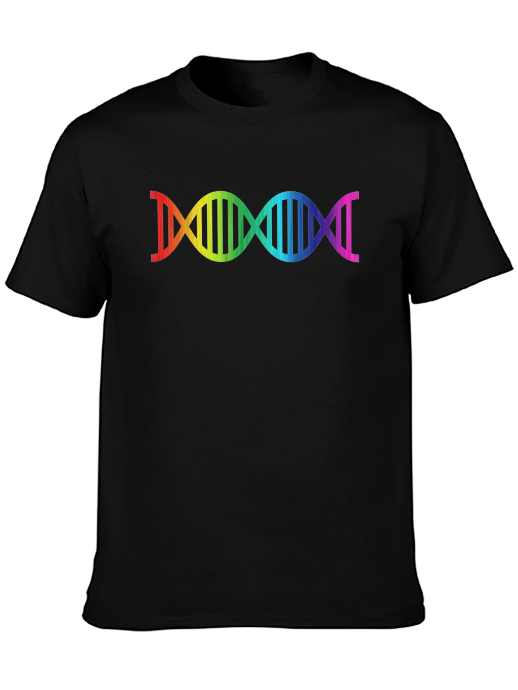 Rainbow DNA Graphic Black T-Shirt