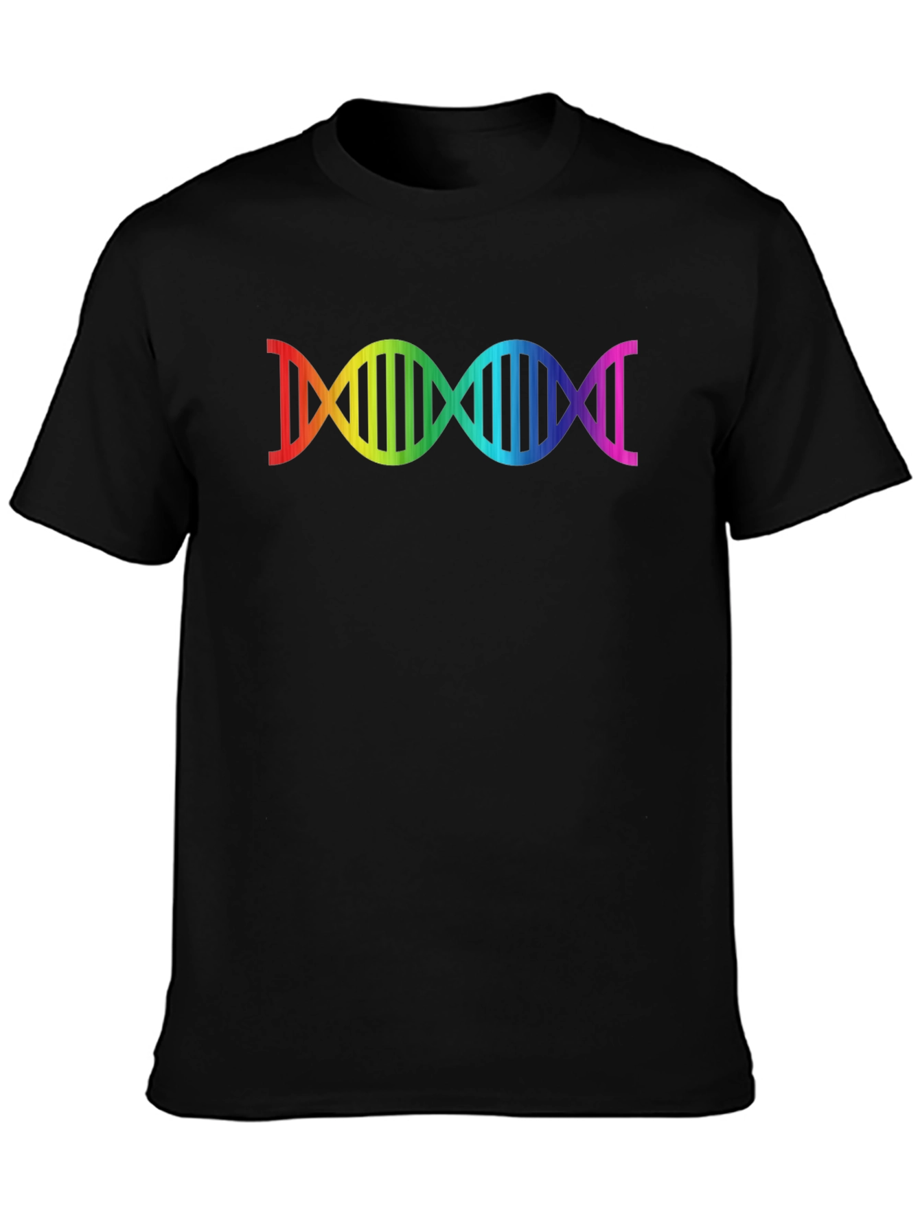 Rainbow DNA Graphic Black T-Shirt