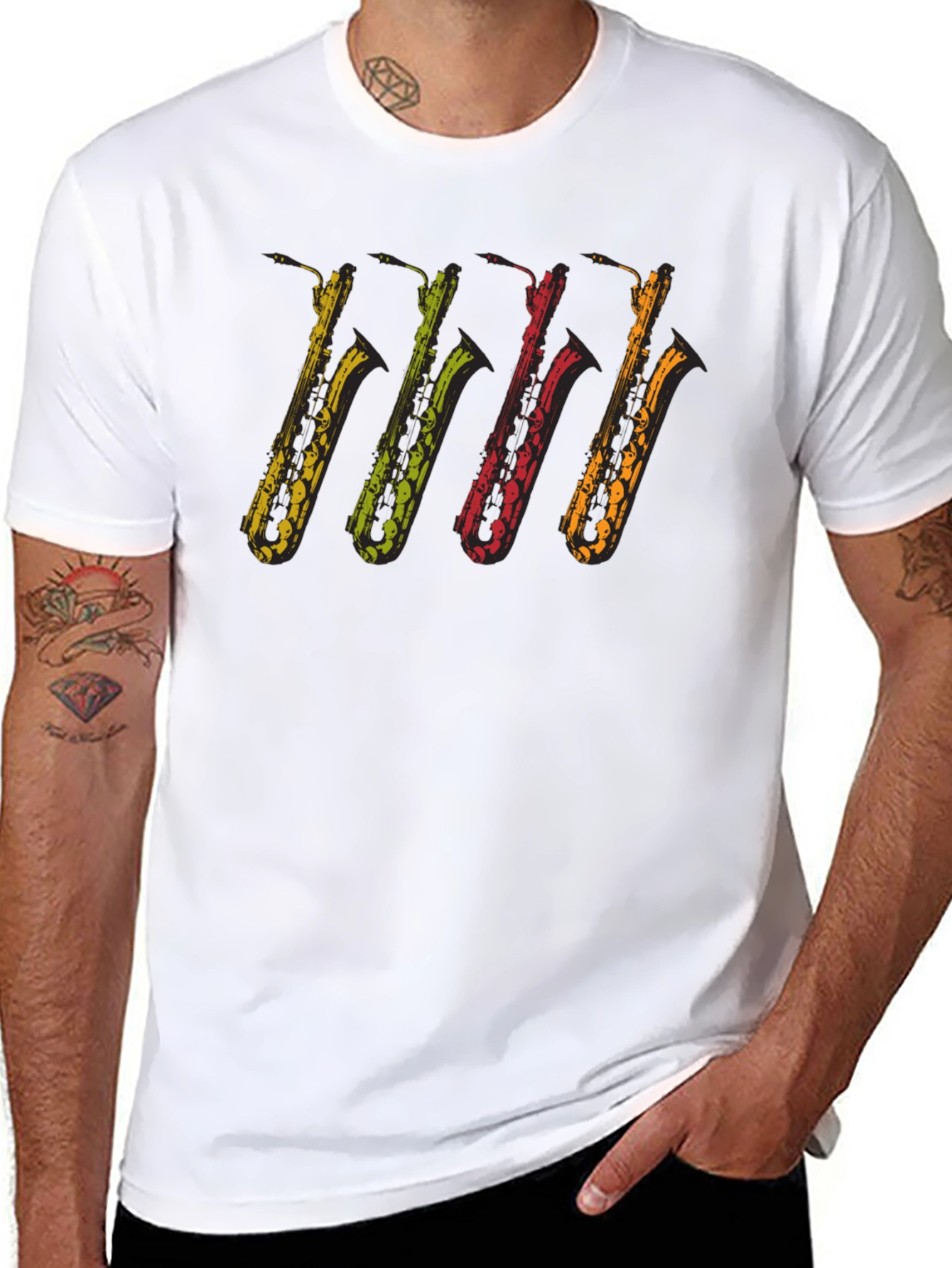 Cool Saxophones Black T-Shirt | Music Lover Tee