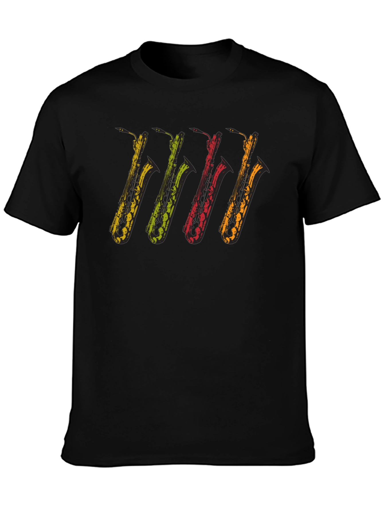 Cool Saxophones Black T-Shirt | Music Lover Tee